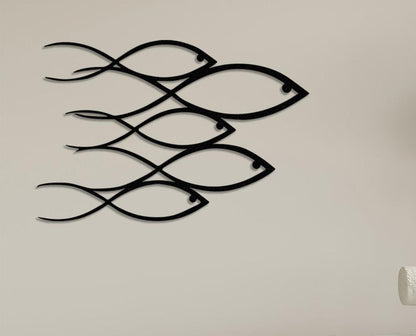 School Of Fish Metal Wall Art