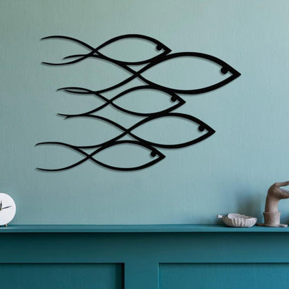 School Of Fish Metal Wall Art