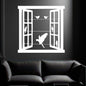 Open Window Design with Birds Silhouette